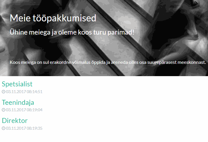 Odoo tööpakkumised